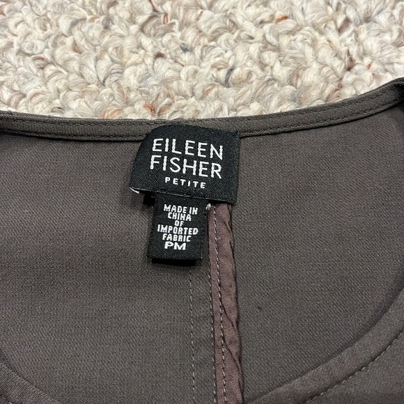 Eileen Fisher Brown Jacket Wool Viscose Sz M Petite Minimalist Lagenlook - Picture 2 of 9